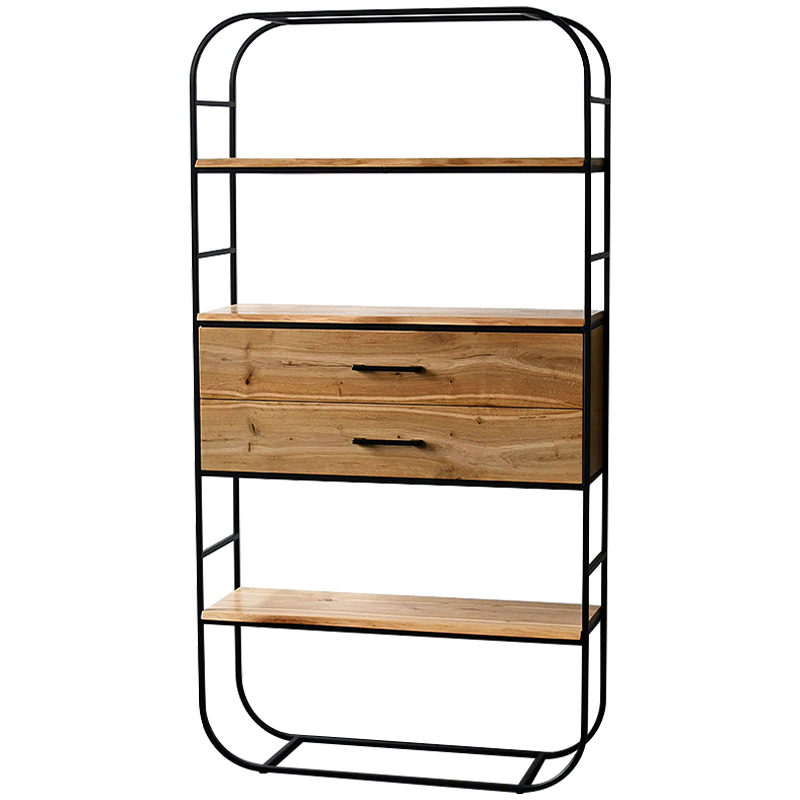 Стеллаж Glenn Industrial Metal Rust Two Drawers Rack Древесина Черный в Краснодаре | Loft Concept 