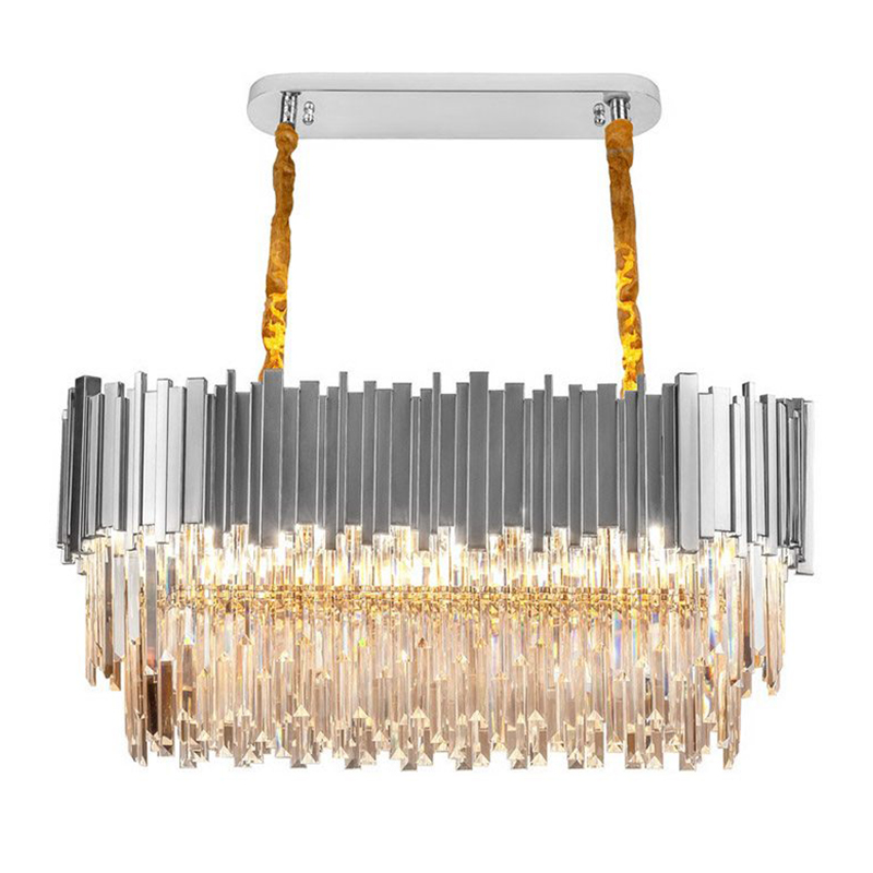 Большая многоярусная люстра Cascade Glass Metal Luxxu Chandelier 100 Silver Серебряный Прозрачное Стекло в Краснодаре | Loft Concept 