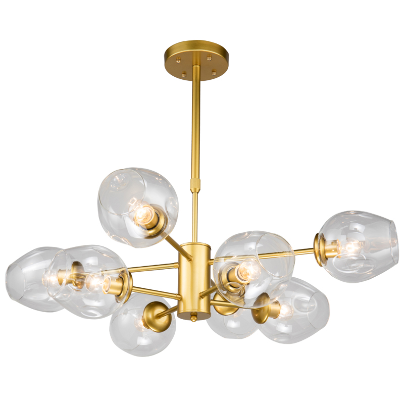 Люстра Branching Bubble Chandelier gold 8 Глянцевое золото Прозрачный в Краснодаре | Loft Concept 