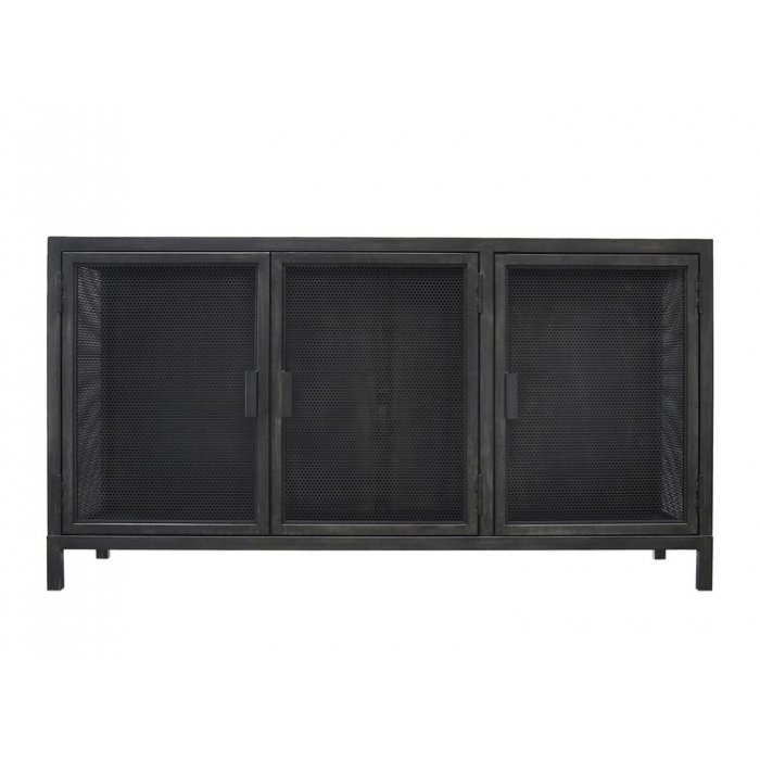 Буфет с 3-мя дверцами из металлической сетки Industrial Loft Dark Metal 3 Door Beto Cabinet Черный в Краснодаре | Loft Concept 