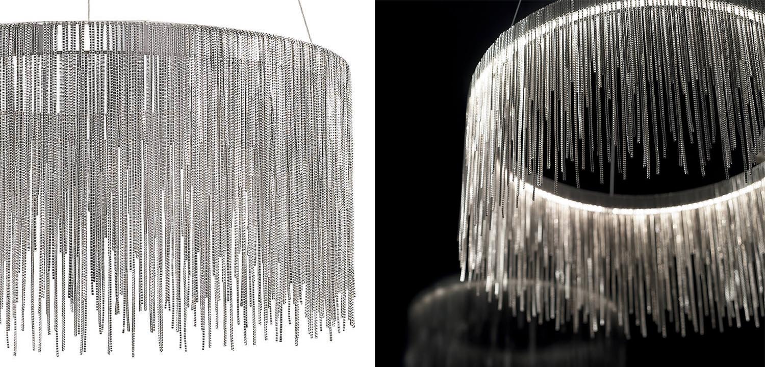 Люстра Atlantis Chain Chandelier Round Chrome - фото