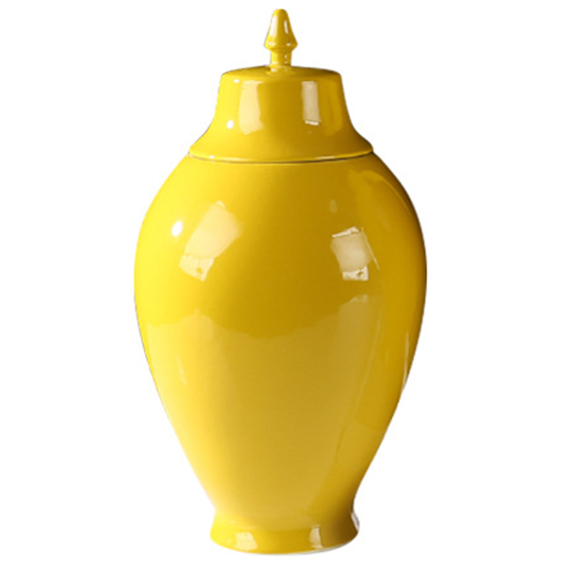 Ваза с крышкой Ceramic Yellow Vase Желтый в Краснодаре | Loft Concept 