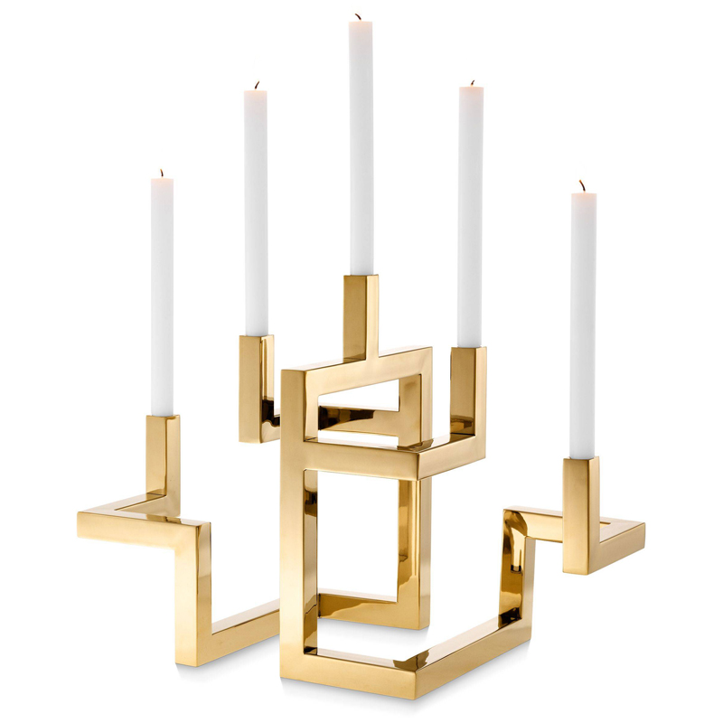 Подсвечник Eichholtz Candle Holder Skyline Латунь в Краснодаре | Loft Concept 