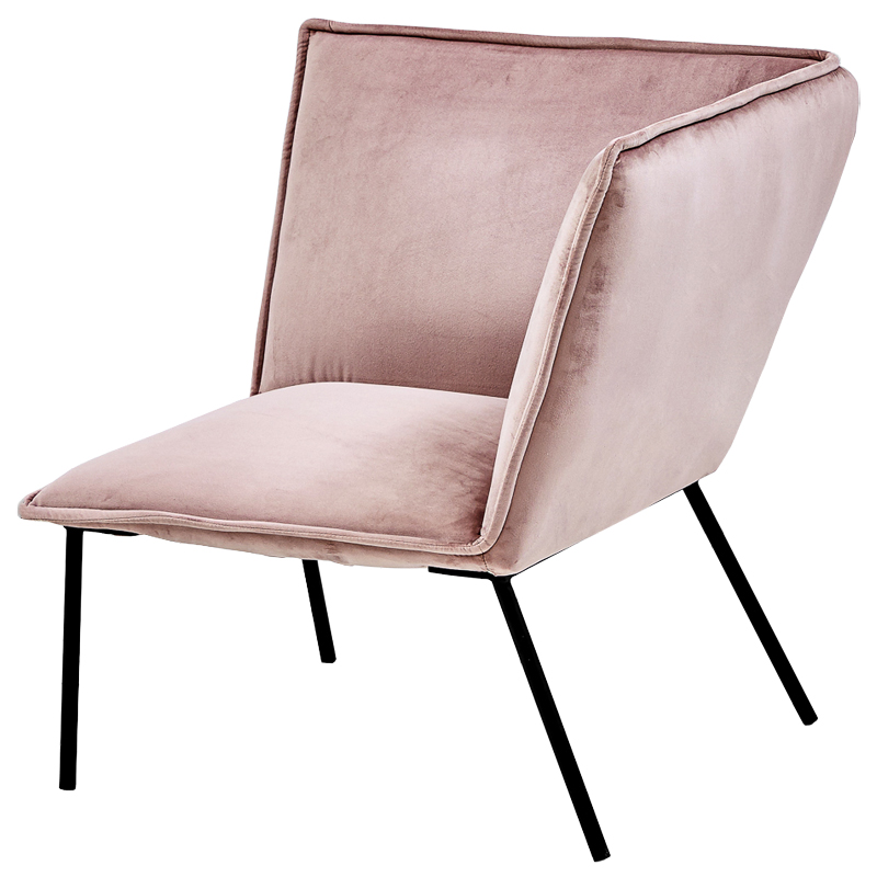 Кресло Corner Armchair pink Розовый пастельный Черный в Краснодаре | Loft Concept 