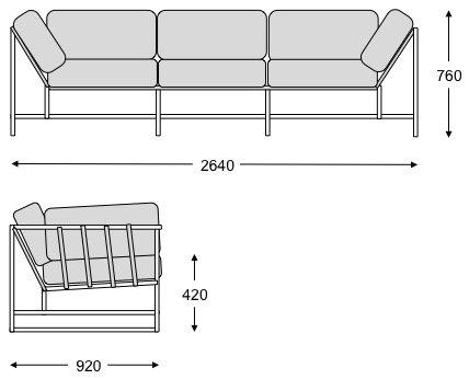 Диван Kenn X Miller sofa Indigo and copper denim в Краснодаре