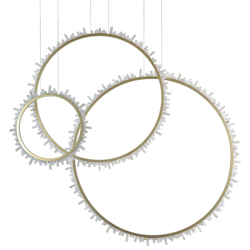 Люстра три кольца Vertical Crystal Gold Rings Chandelier Золотой Белый в Краснодаре | Loft Concept 