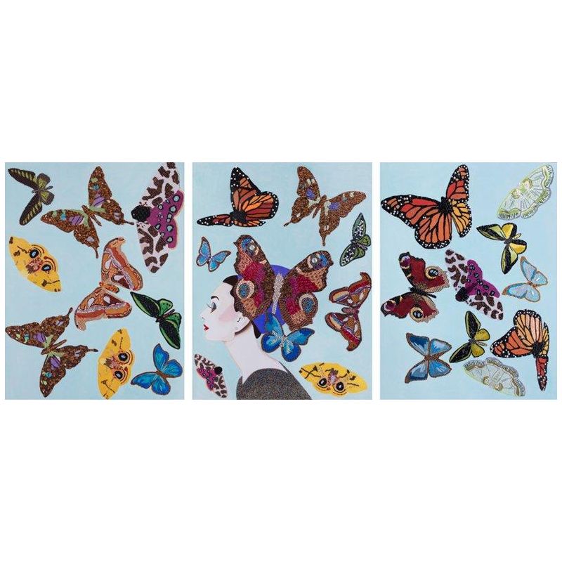 Картина Audrey with Swarming Butterflies Triptych Мульти в Краснодаре | Loft Concept 