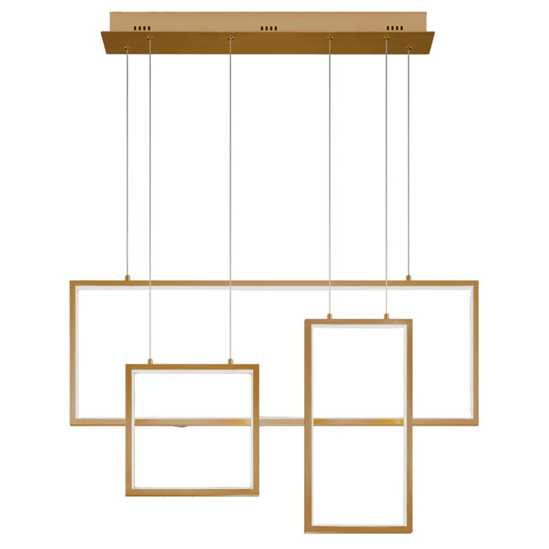 Люстра Rectangle Geometry Chandelier Gold 3 Золотой в Краснодаре | Loft Concept 