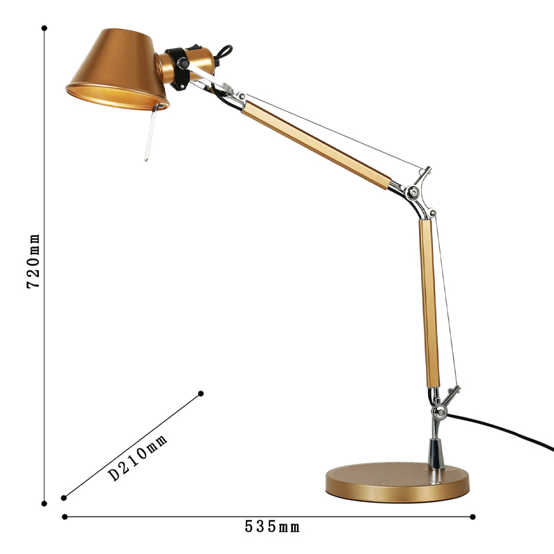 Настольная лампа золотого цвета Artemide в Краснодаре