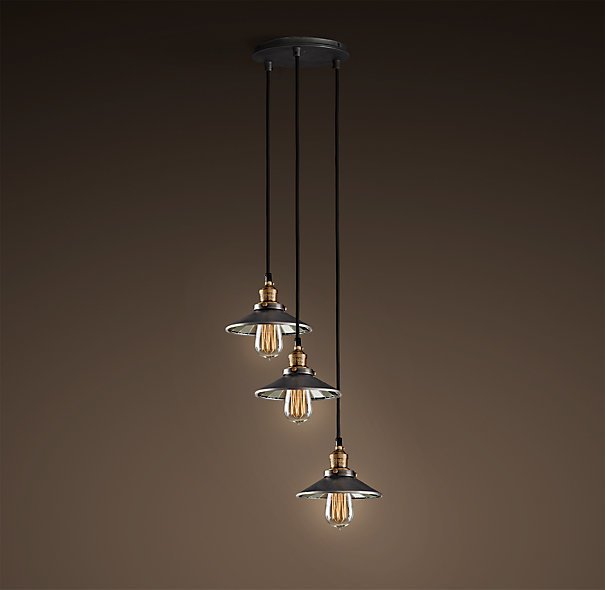 Люстра Loft Cone Pendant Reflector 3 Черный в Краснодаре | Loft Concept 