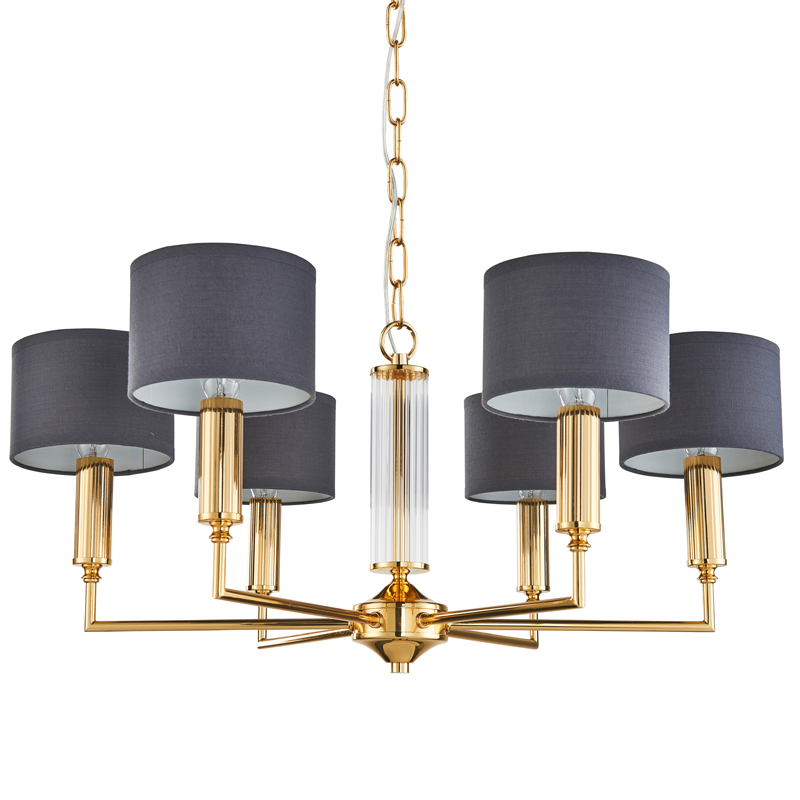 Люстра Laurent Chandelier grey 66 Глянцевое золото Серый Прозрачный в Краснодаре | Loft Concept 