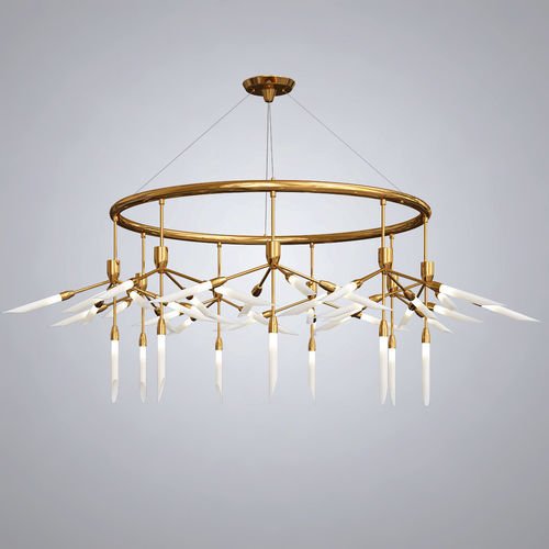 Люстра Spur Ring Chandelier Латунь Белый в Краснодаре | Loft Concept 