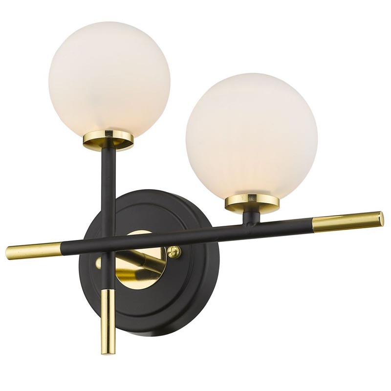 Бра Galant Sconce gold right Золотой Черный Белое матовое стекло в Краснодаре | Loft Concept 