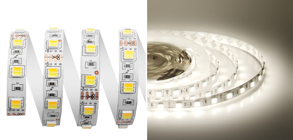 Комплект светодиодной ленты 14,4W/m 60LED/m 5050SMD теплый белый/холодный белый 2,5M - фото №2