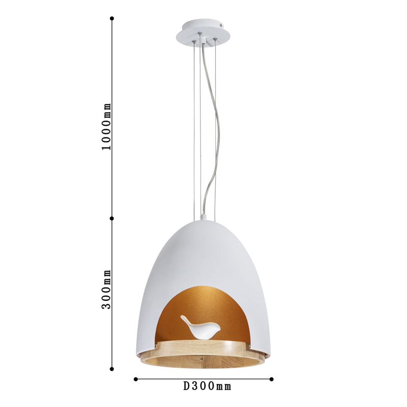 Люстра белого цвета с деревянным обручем PROVENCE BIRD в Краснодаре