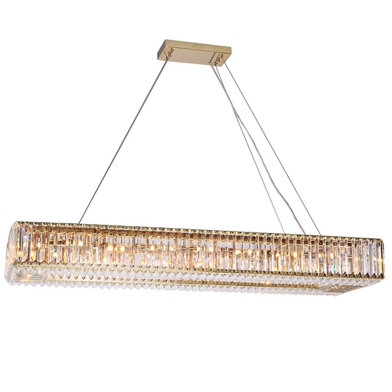 Люстра Darleen Crystal Gold Rectangular Chandelier Золотой Прозрачный (Transparent) в Краснодаре | Loft Concept 