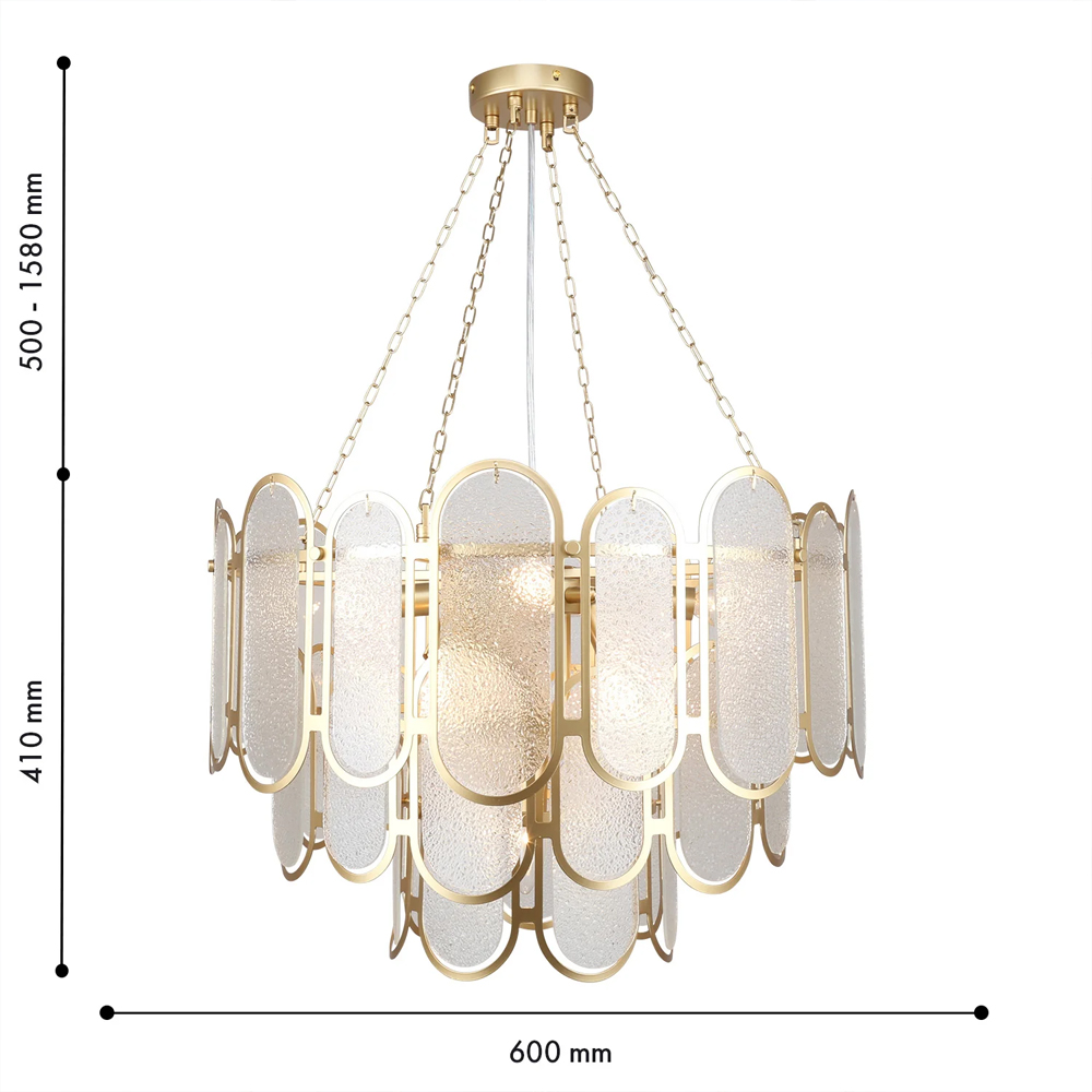 Люстра с многослойным эффектом из овальных элементов из непрозрачного стекла Conformation в Краснодаре