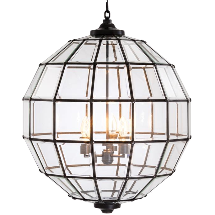 Люстра Lantern Luna Bronze L Темная бронза Прозрачный (Transparent) в Краснодаре | Loft Concept 