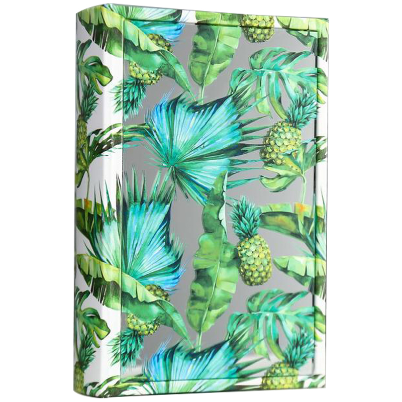 Шкатулка-книга Pineapples and Leaves Mirror Book Box Зеленый Белый Зеркало в Краснодаре | Loft Concept 