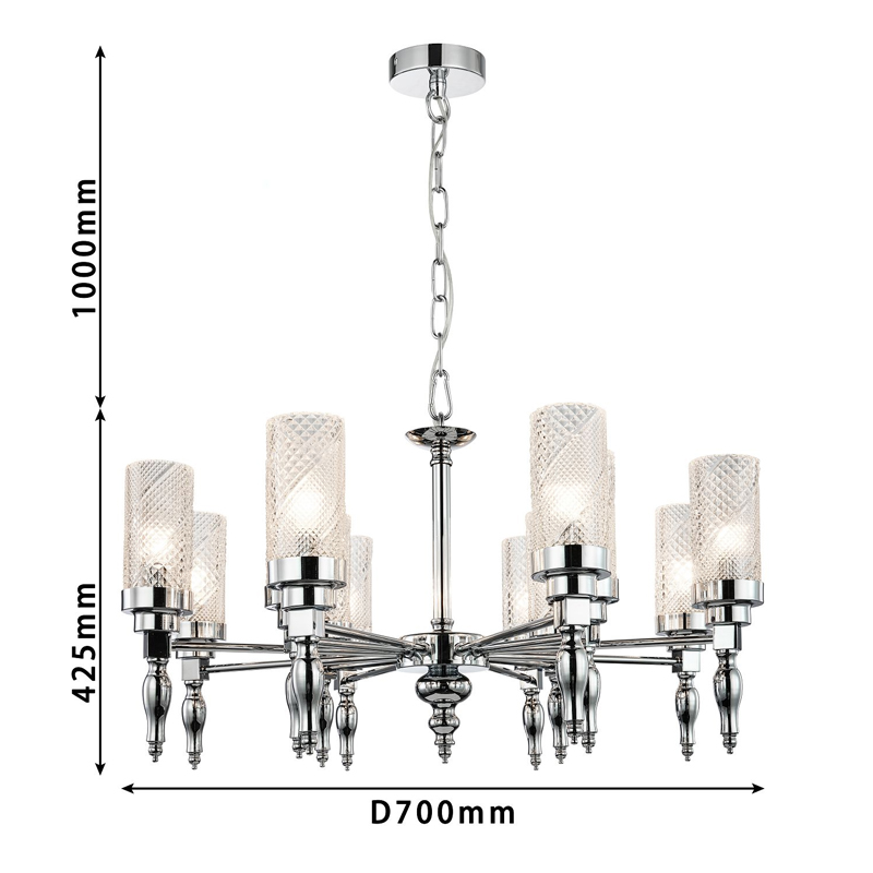 Люстра цвета хром Balusters D70 см в Краснодаре