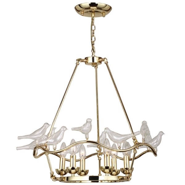 Люстра Dove Chandelier Glass Bird  6 Золотой в Краснодаре | Loft Concept 