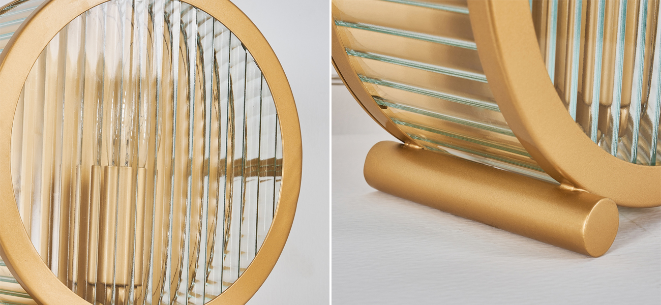 Настольная лампа  с плафоном из рельефного стекла BEAM OF LIGHT - фото