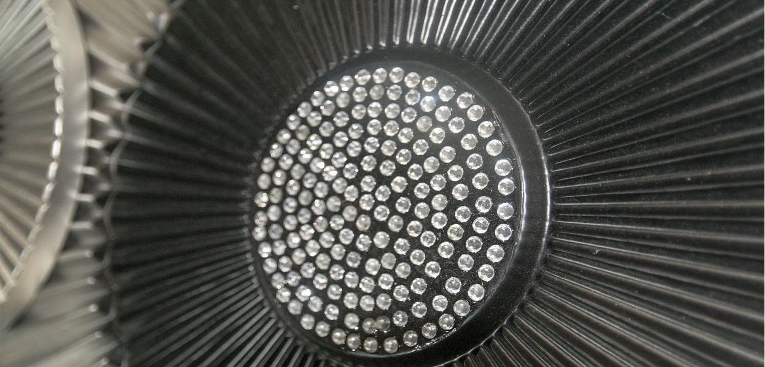 Арт-объект Rhinestone Wall Disc Silver and Black - фото №1