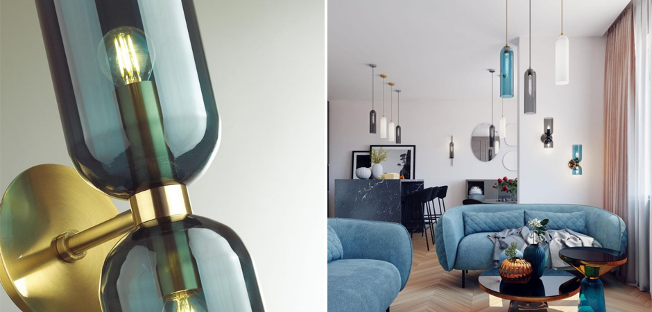 Бра Articolo Double Cup Синее Бра Articolo Double Cup Синее - Loft-Concept в Краснодаре