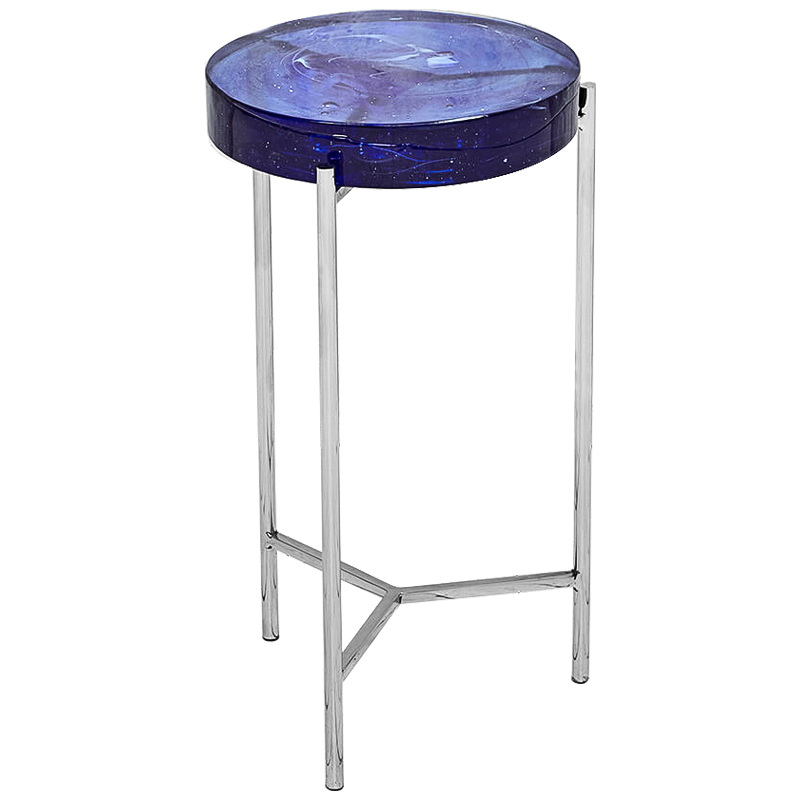 Приставной стол Blue Lollipop Side Table Синий Никель в Краснодаре | Loft Concept 