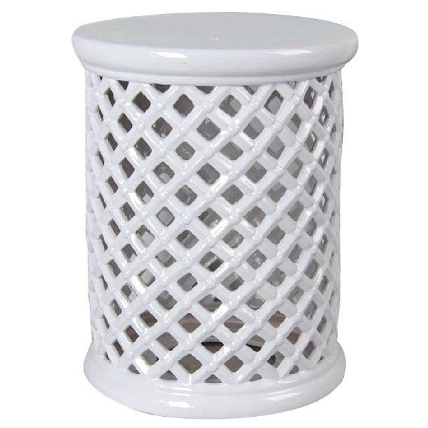 Керамический табурет Romb Garden Stool - White Белый в Краснодаре | Loft Concept 