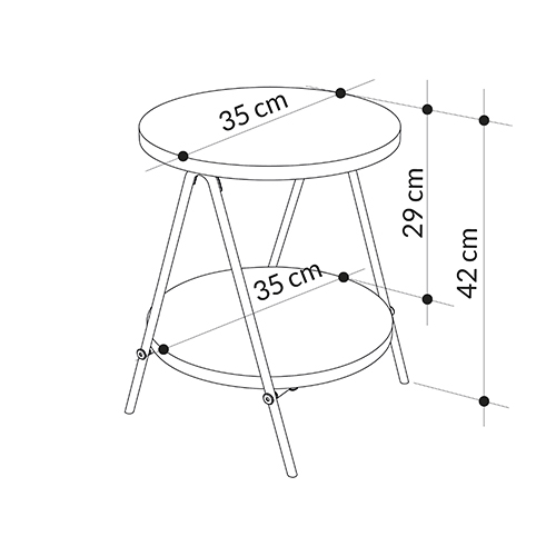 Стол приставной с 2-мя круглыми белыми столешницами ESSEL SIDE TABLE WHITE в Краснодаре