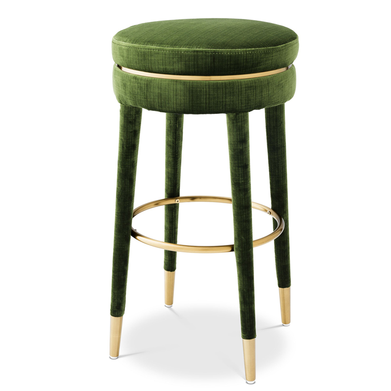 Барный стул Eichholtz Bar Stool Parisian green Зеленый Латунь в Краснодаре | Loft Concept 