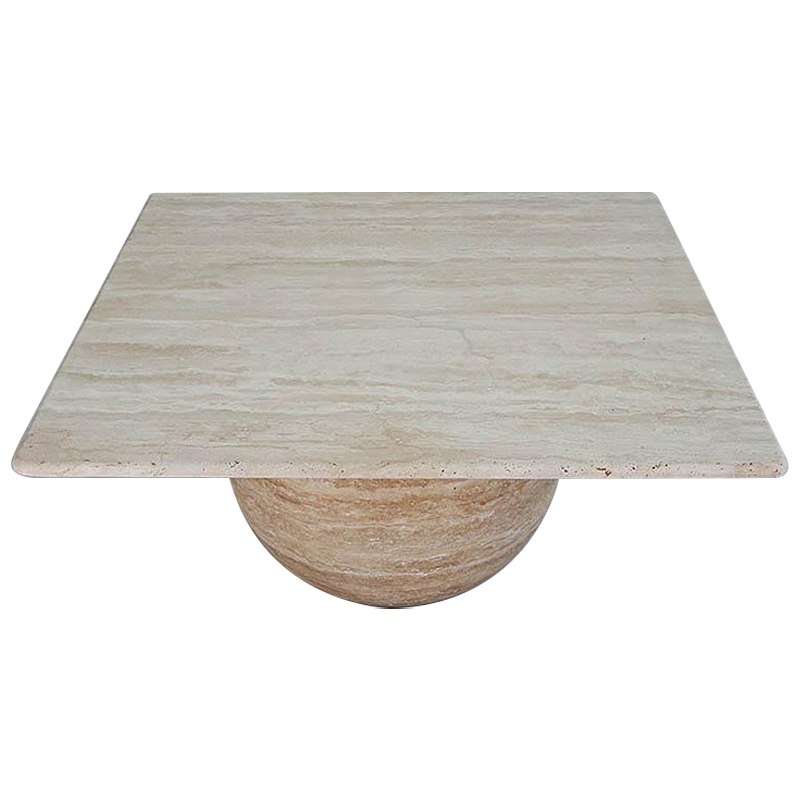 Кофейный стол Edna Travertine Coffee Table Коричневый Бежевый в Краснодаре | Loft Concept 