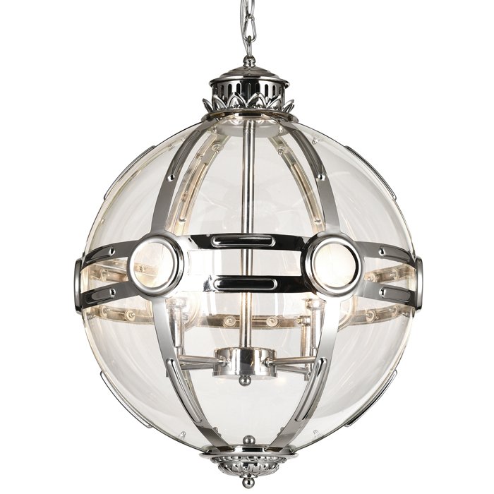 Люстра Eichholtz Lantern Hagerty Silver Прозрачное Стекло Хром в Краснодаре | Loft Concept 