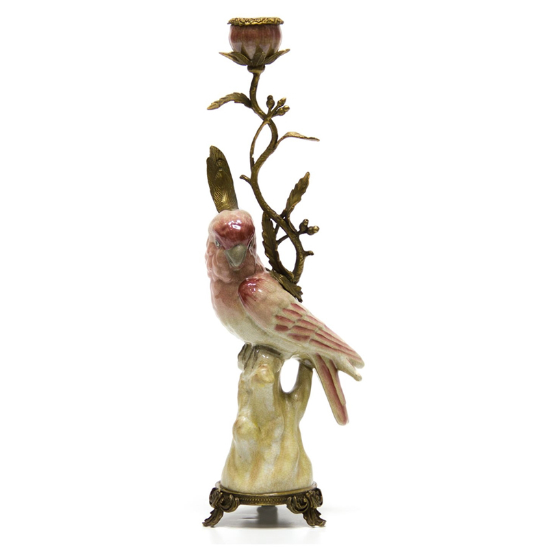 Подсвечник Pink Parrot Candlestick L or R Бронза Розовый (Rose) в Краснодаре | Loft Concept 