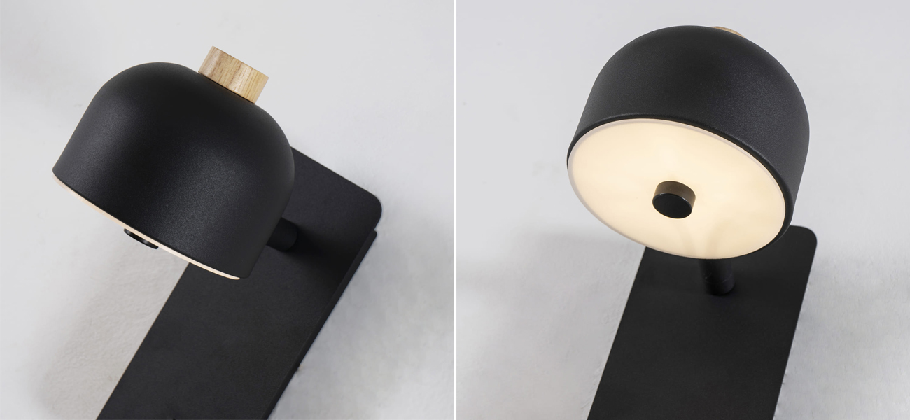 Бра черного цвета с выключателем Skoddy - фото