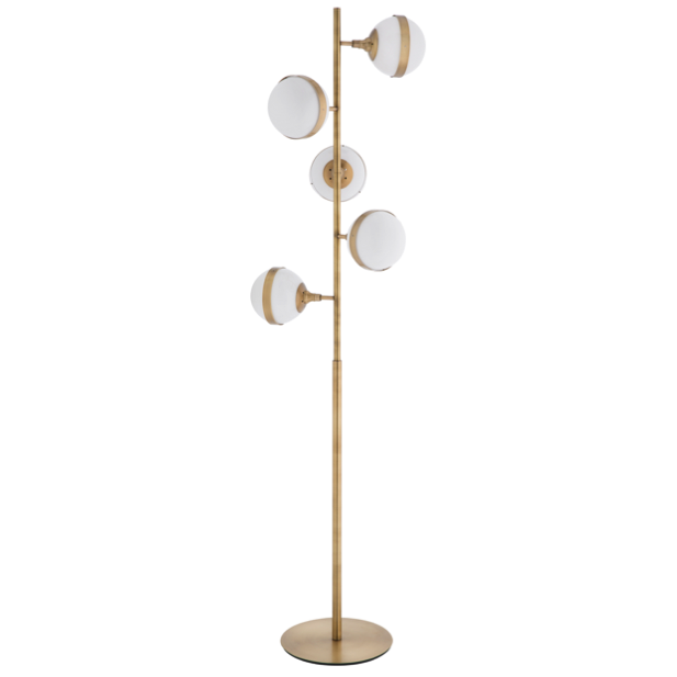 Торшер Peggy Guggen Brass FLOR LAMP Белый Латунь в Краснодаре | Loft Concept 