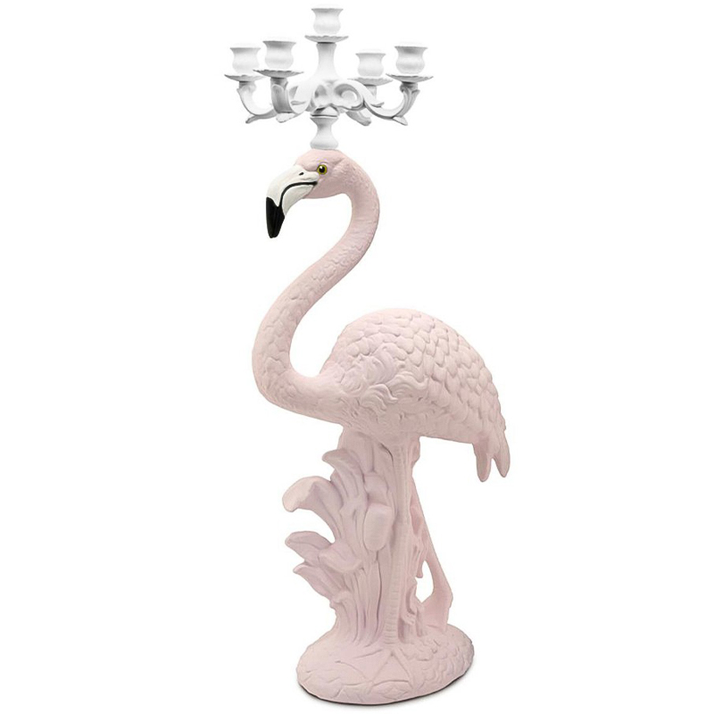 Подсвечник Candleholder Flamingo Bisc. White Pink Белый Розовый в Краснодаре | Loft Concept 