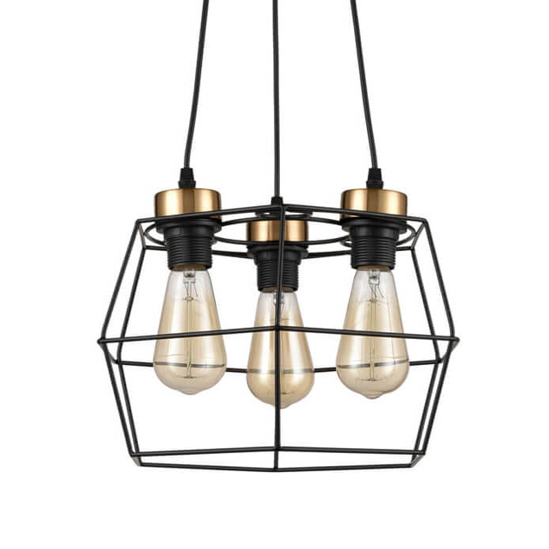 Люстра Loft Wire Cage Black lamp 3 Черный в Краснодаре | Loft Concept 