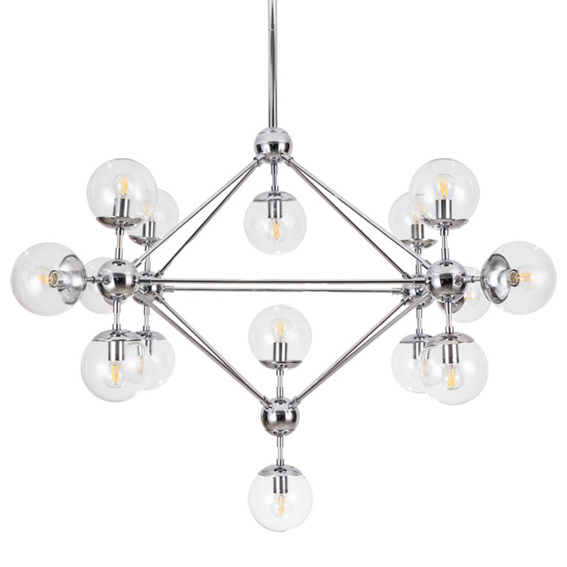 Люстра Modo Chandelier Chrome 15 Хром Прозрачный в Краснодаре | Loft Concept 