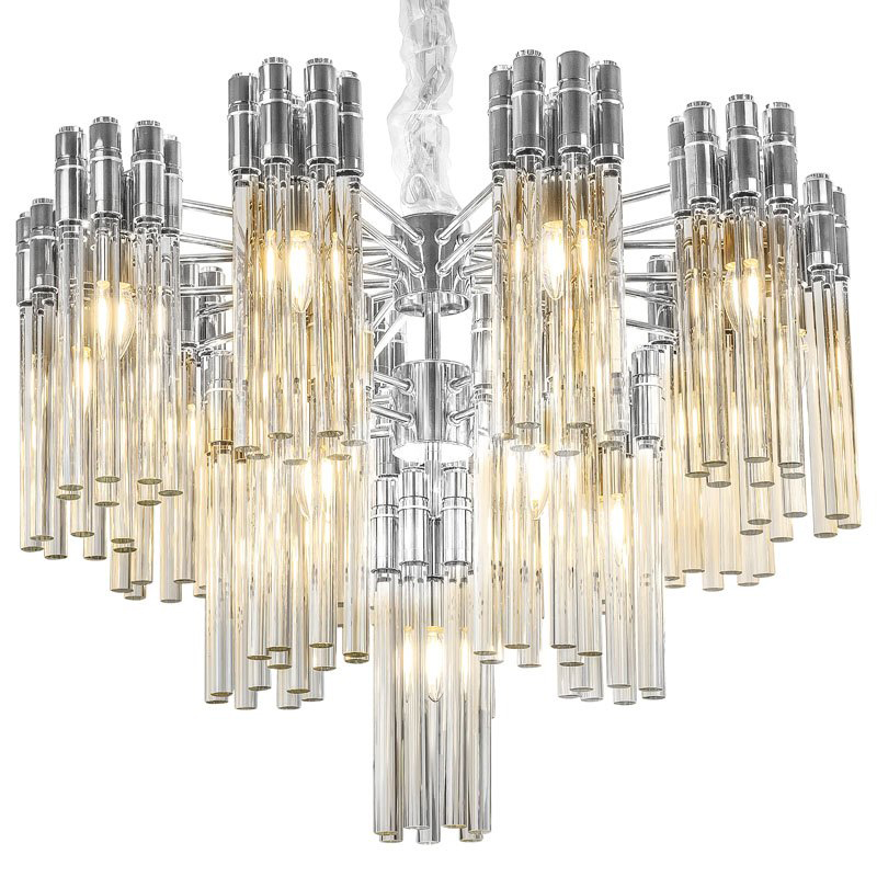 Люстра Contemporary Chandelier Crystal Silver Прозрачное Стекло Серебряный в Краснодаре | Loft Concept 