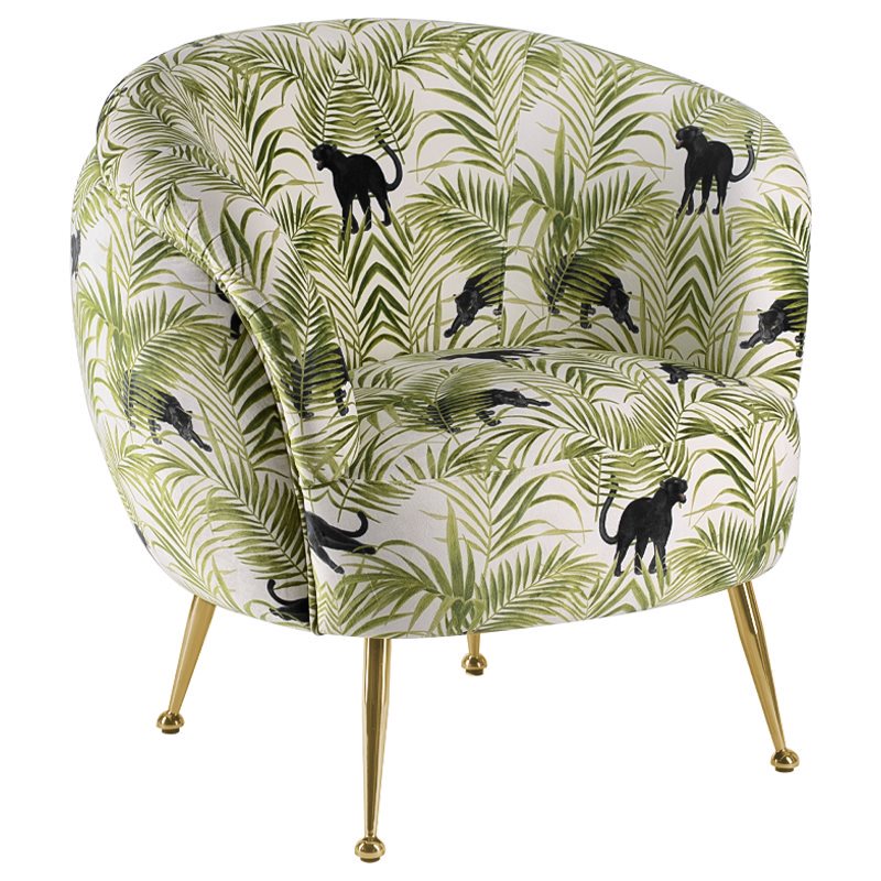 Кресло ARMCHAIR KELLIT Jungle Green Зеленый Глянцевое золото в Краснодаре | Loft Concept 