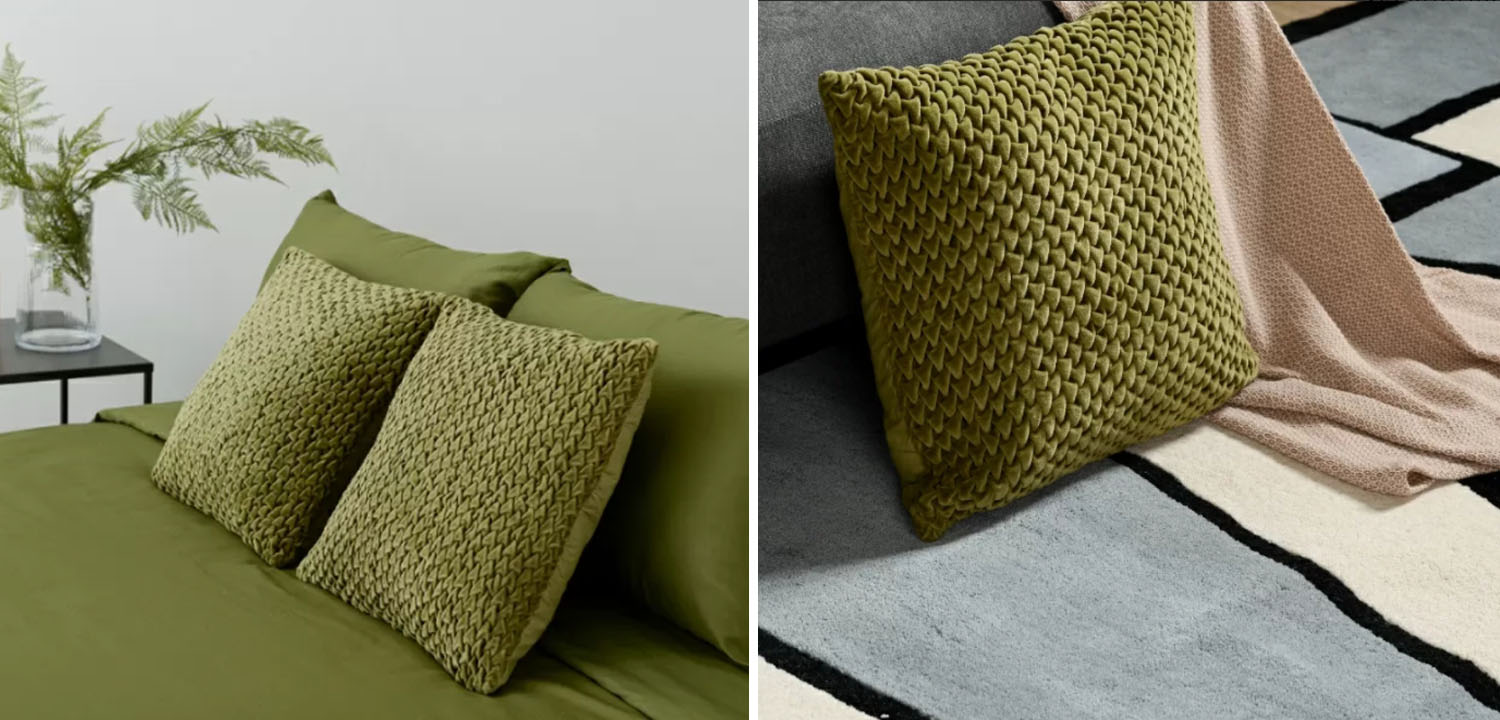 Подушка Purnama Quilting olive - фото