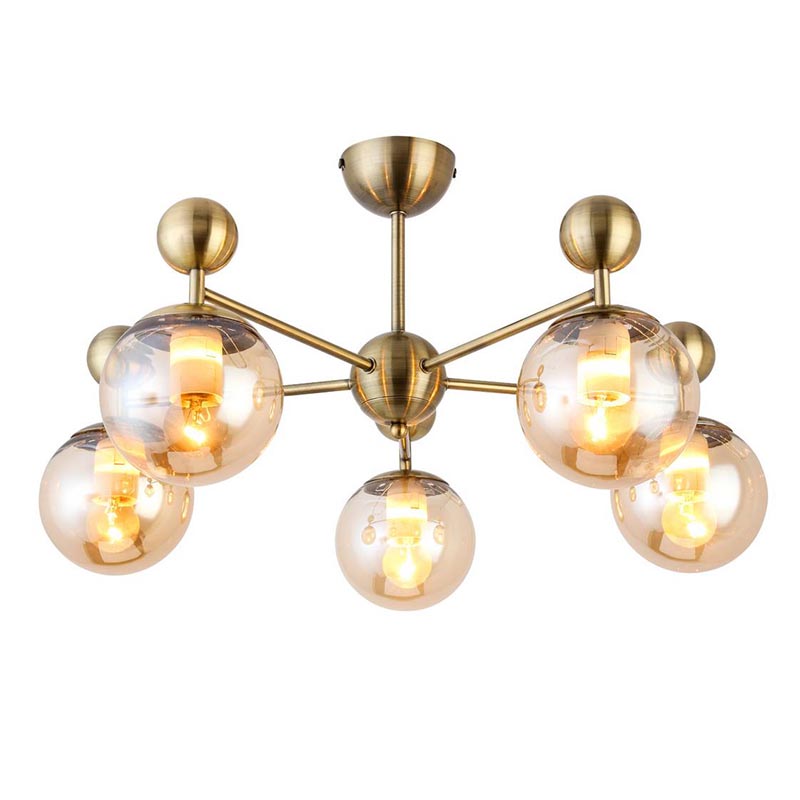 Потолочная люстра Demian Bronze Chandelier Бронза Янтарный в Краснодаре | Loft Concept 