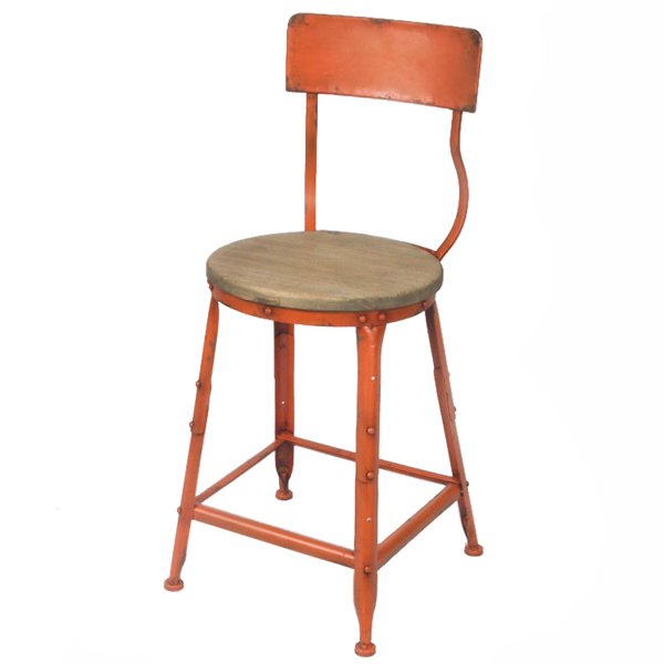 Барный стул Industrial Barstool Vintage Orange Оранжевый Коричневый в Краснодаре | Loft Concept 