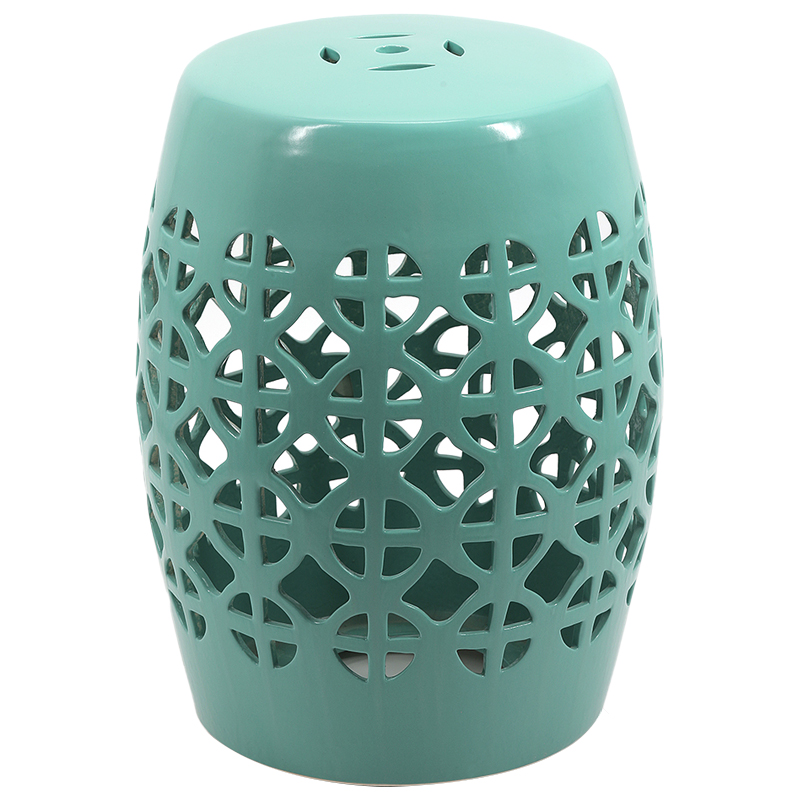 Керамический табурет Geometric Circles Garden Stool - Light Blue Бирюзовый в Краснодаре | Loft Concept 