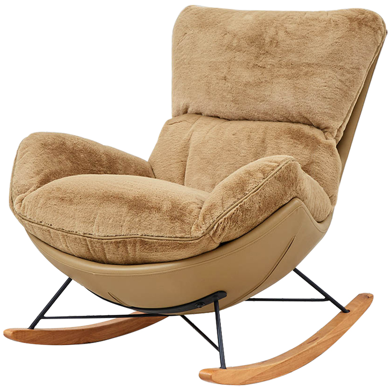 Кресло-качалка Kenneth Rocking Chair Коричневый Бежевый Древесина в Краснодаре | Loft Concept 