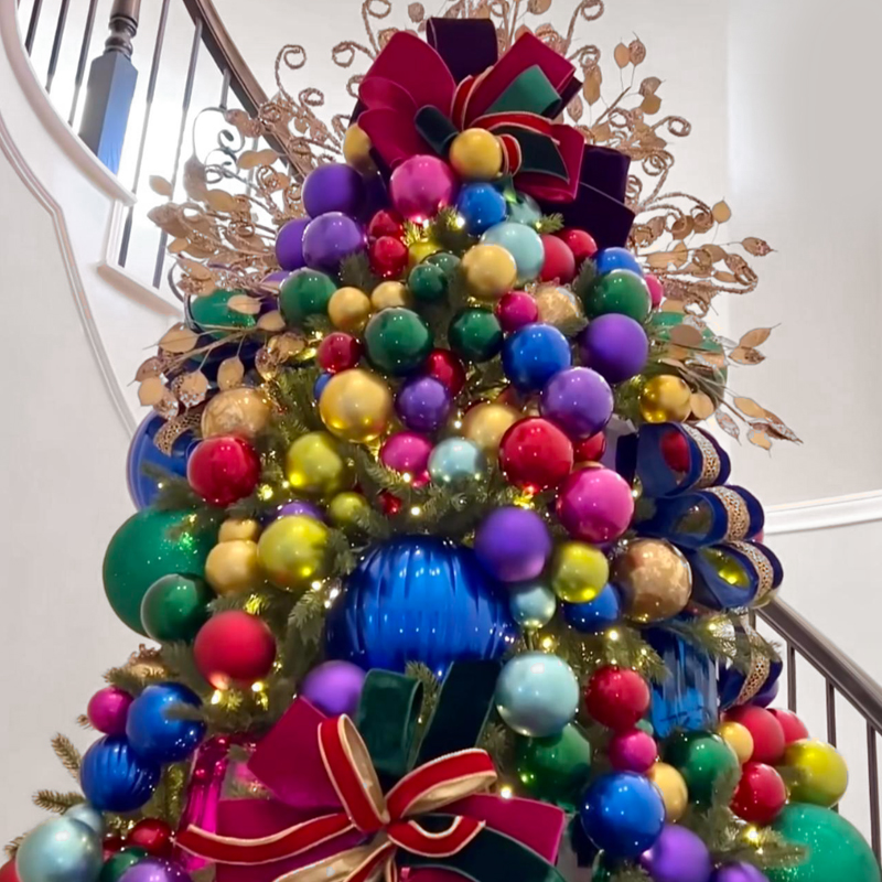 Дизайнерская Елка с Разноцветными шарами Christmas tree colorful balls Мульти в Краснодаре | Loft Concept 