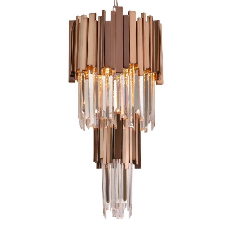 Люстра многоярусная Luxxu Modern Cascade Chandelier Bronze Metal Glass 35 Бронза Прозрачное Стекло в Краснодаре | Loft Concept 