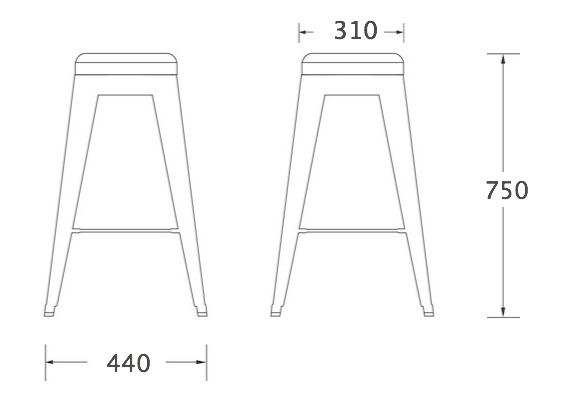 Барный стул Tolix Bar Stool 75 в Краснодаре